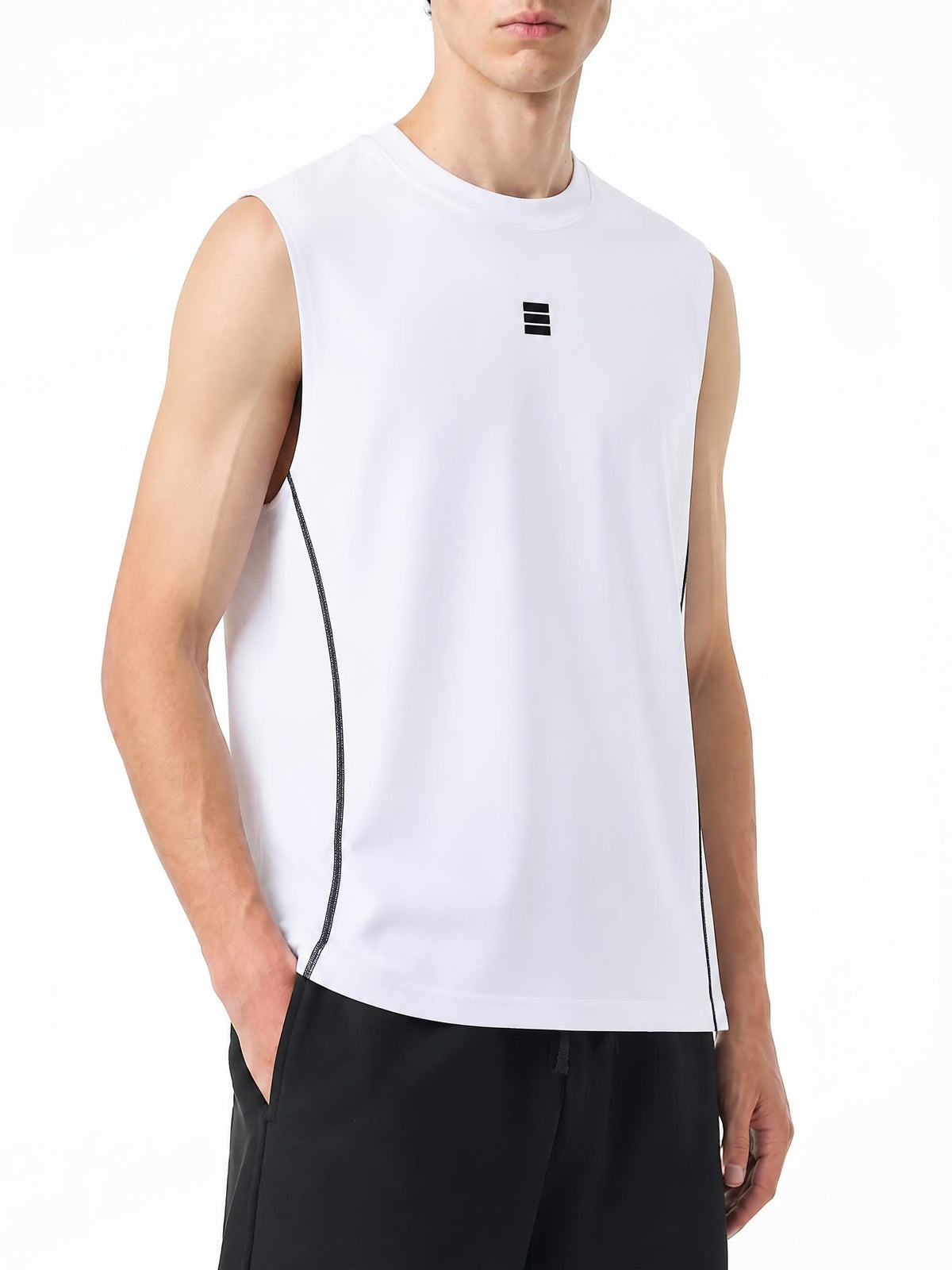 white,men,tanktop,sportswear