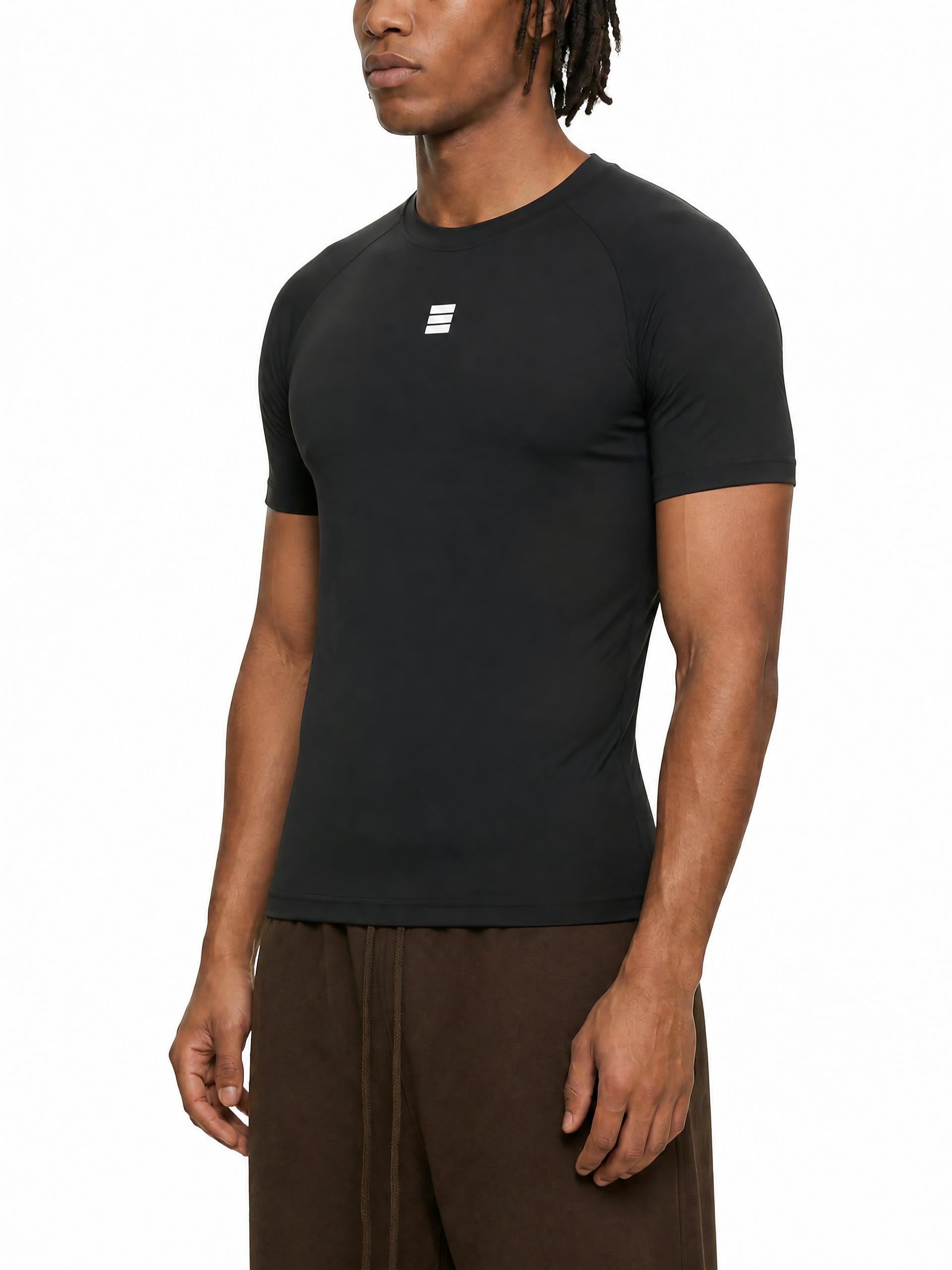 CORE — Black Short Sleeve Compression Shirt