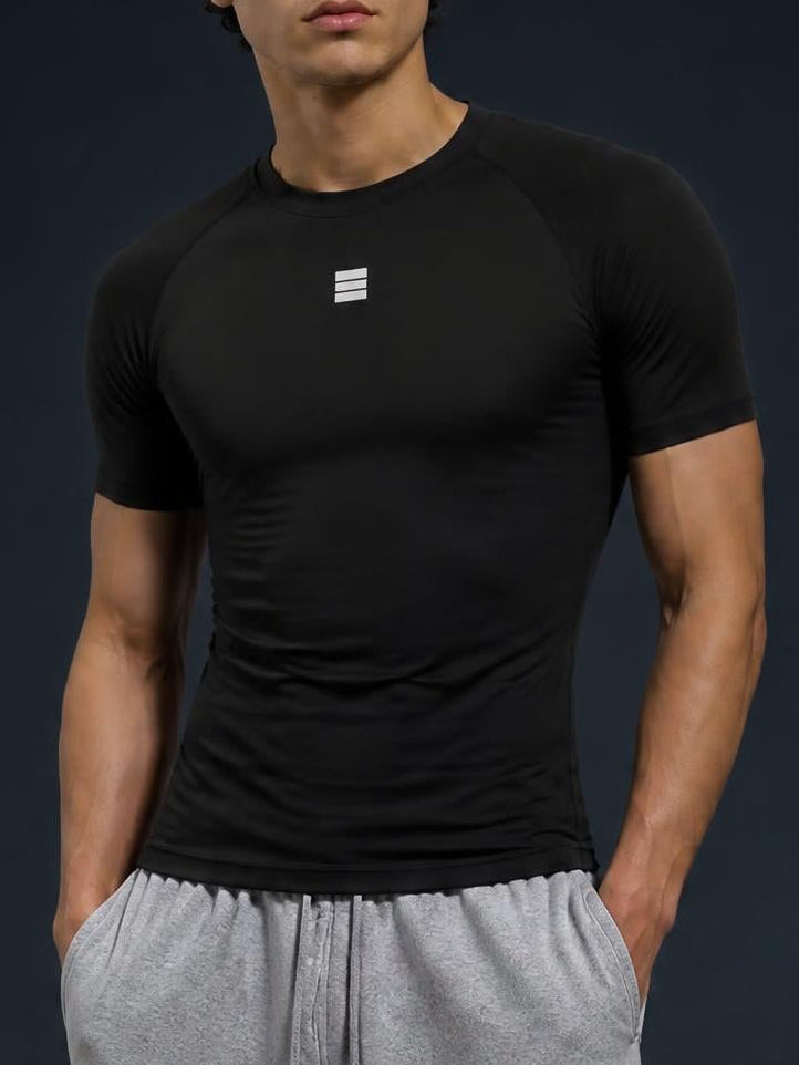 CORE — Black Short Sleeve Compression Shirt