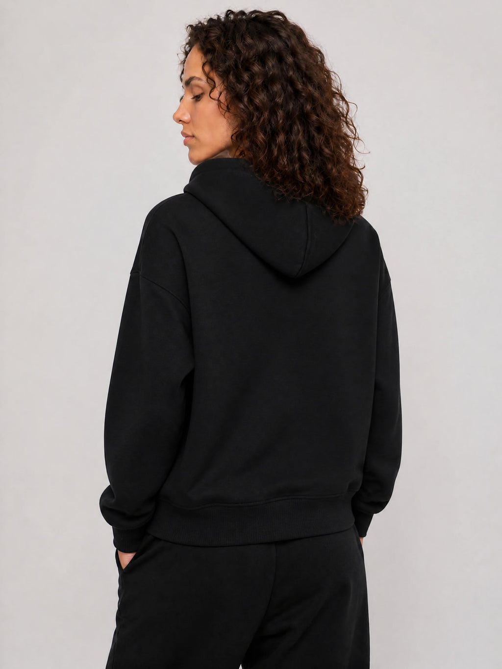CORE — Black Zip-Up Hoodie