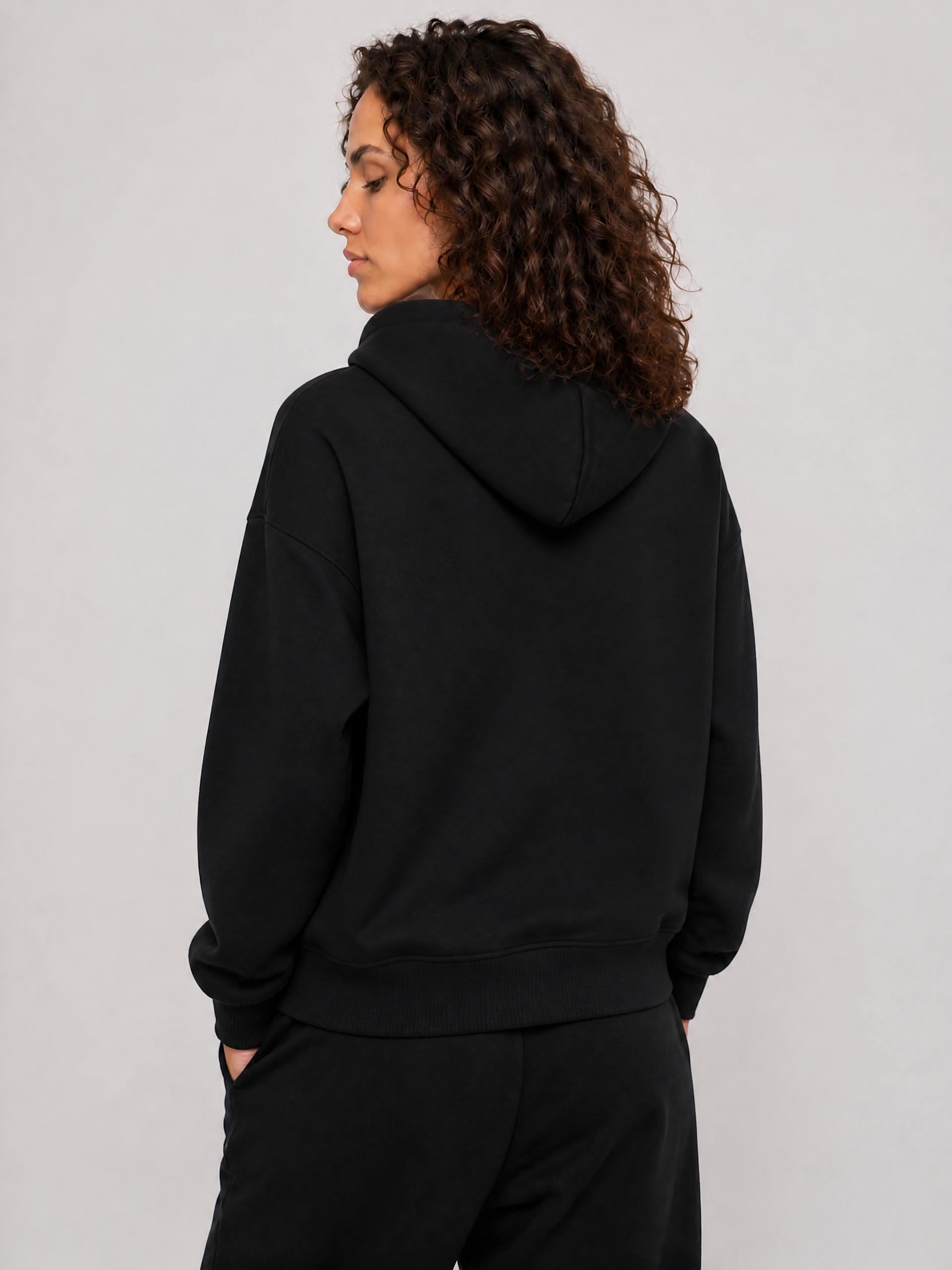 CORE — Black Zip-Up Hoodie