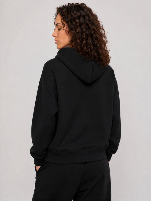 CORE — Black Zip-Up Hoodie