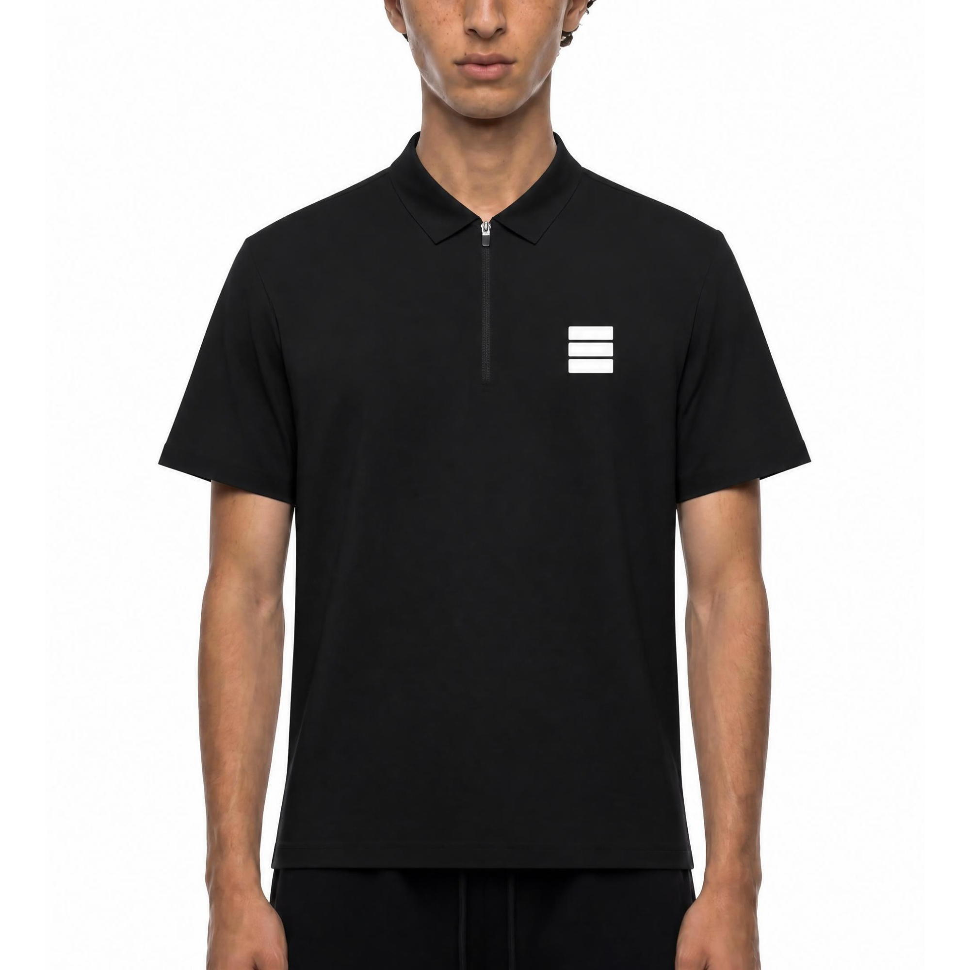 CORE — Black Zipper Polo